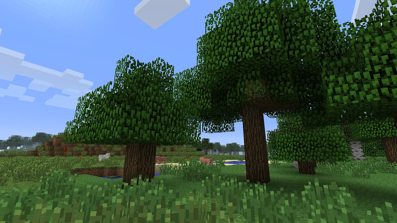 Лесная местность Minecraft